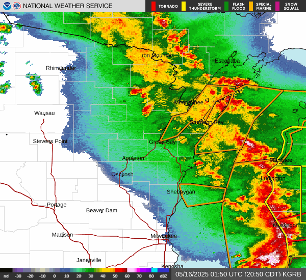 Animated forecast as of 9 PM CST, storm headed for Michigan Image Description